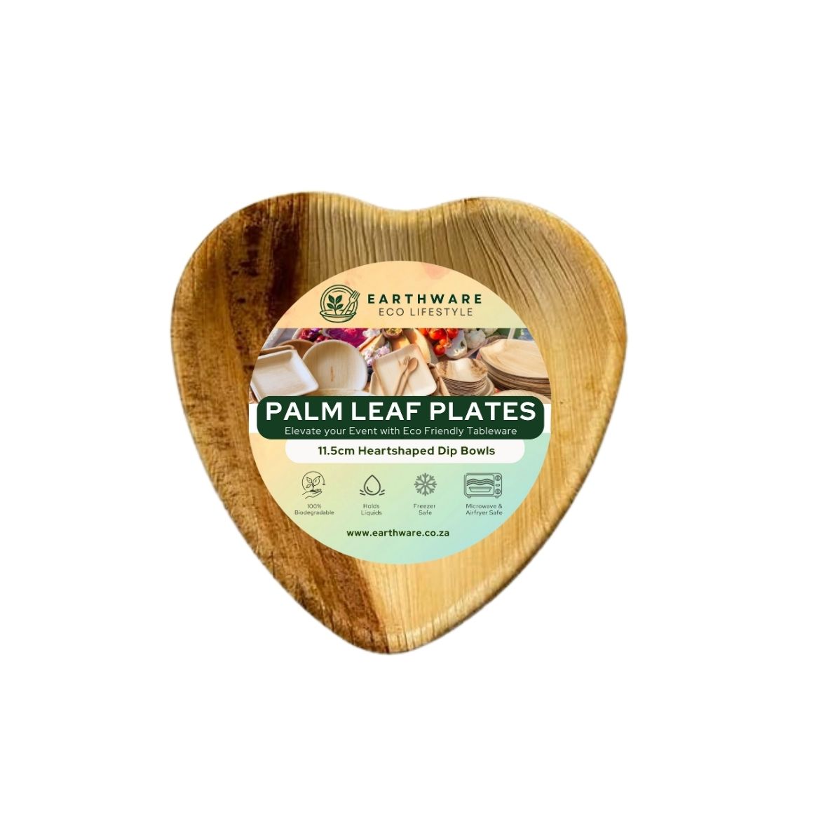 11.5cm Palm Leaf Heart Shaped Bowls